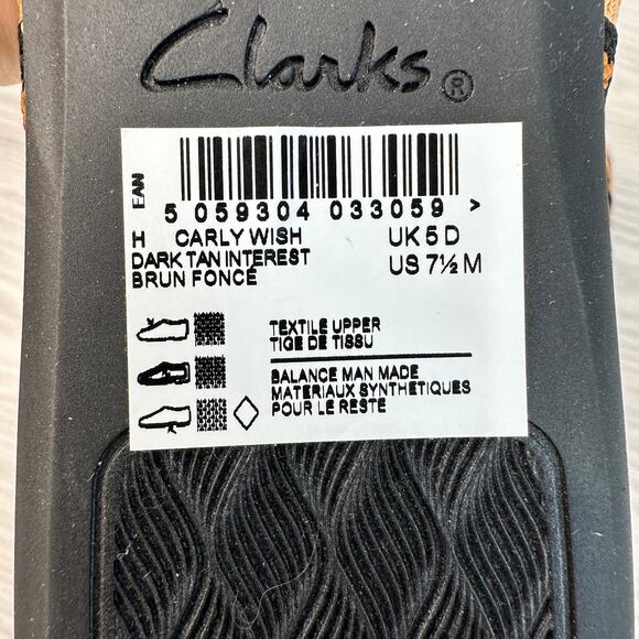 Clarks Carly Wish Leopard Print Ballet Flats WMNS US7.5M Dark Tan Comfort Shoes - Picture 8 of 9